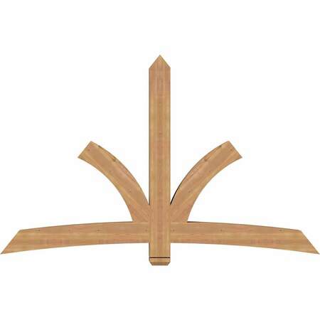 Ekena Millwork Davenport Timber Gable Bracket, Western Red Cedar, 84"W x 53"H x 5 1/2"D x 5 1/2"F, 15/12 Pitch GBW084X53X0606DAV00SWR